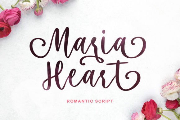 Maria Heart: A Script Font for Sweet and Romantic Editorial Design